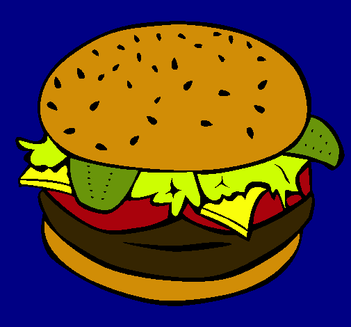 Dibujo Hamburguesa completa pintado por criistiina