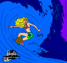 Dibujo Barbie practicando surf pintado por lizeth