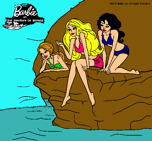 Barbie y sus amigas sentadas