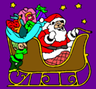 Dibujo Papa Noel en su trineo pintado por Victori-a