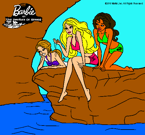 Barbie y sus amigas sentadas