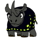 Dibujo Rinoceronte pintado por viki