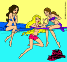 Dibujo Barbie y sus amigas pintado por ivanna