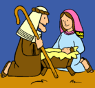 Dibujo Adoran al niño Jesús pintado por claudia5