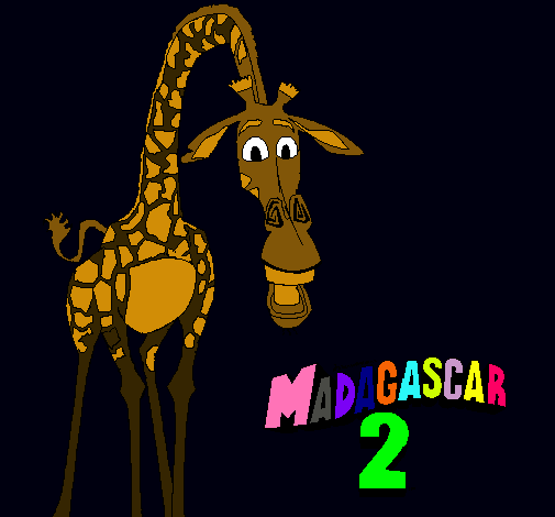 Dibujo Madagascar 2 Melman pintado por trini