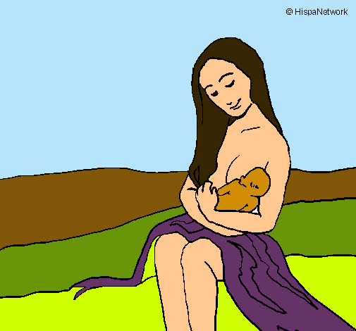 Dibujo Madre con su bebe pintado por nataly1