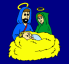 Dibujo Natividad pintado por pipo