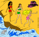 Dibujo Barbie y sus amigas en la playa pintado por gonzalo