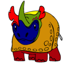 Dibujo Rinoceronte pintado por lobito