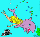 Dibujo Barbie y delfín pintado por Mariona