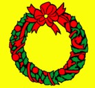 Dibujo Corona de navidad pintado por yessi