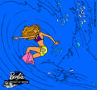 Dibujo Barbie practicando surf pintado por barvi