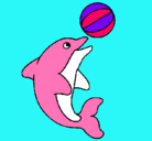 Dibujo Delfín jugando con una pelota pintado por Devany81624