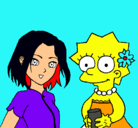 Dibujo Sakura y Lisa pintado por avatar