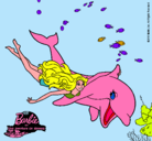 Dibujo Barbie y delfín pintado por guadalupeeeeeee