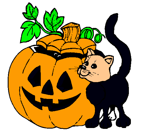 Calabaza y gato