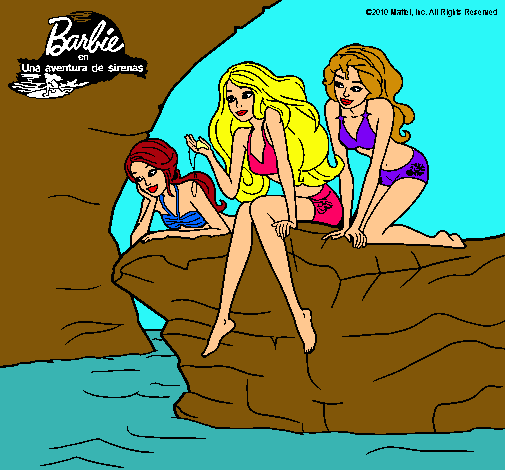 Barbie y sus amigas sentadas