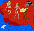 Dibujo Barbie y sus amigas en la playa pintado por zeus