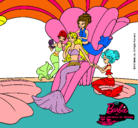 Dibujo Barbie princesa sirena pintado por abigail