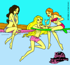 Dibujo Barbie y sus amigas pintado por Saralex