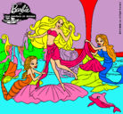 Dibujo Barbie con sirenas pintado por 22042002