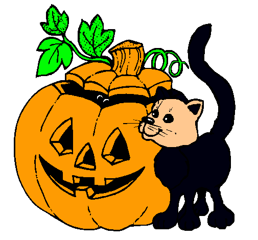 Calabaza y gato