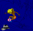 Dibujo Barbie practicando surf pintado por ashley