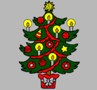 Dibujo Árbol de navidad con velas pintado por MICOLEALDIA
