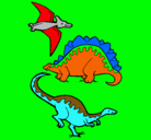 Dibujo Tres clases de dinosaurios pintado por anthony72