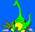 Dibujo Diplodocus sentado pintado por diplodoco