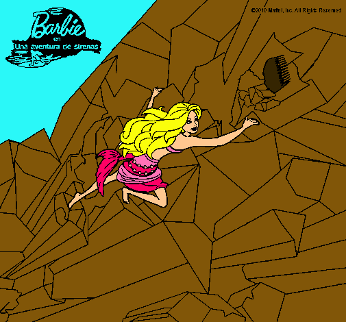 Dibujo Barbie escalando pintado por lerelele