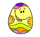 Dibujo Huevo de pascua feliz pintado por carita