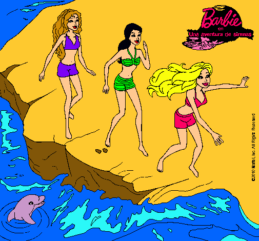 Barbie y sus amigas en la playa