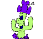 Dibujo Cactus con sombrero pintado por lililili