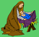 Dibujo Nacimiento del niño Jesús pintado por salut