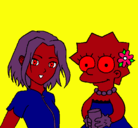 Dibujo Sakura y Lisa pintado por rinasd