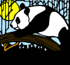Dibujo Oso panda comiendo pintado por gaston