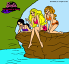 Dibujo Barbie y sus amigas sentadas pintado por dilys23