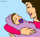 Dibujo Madre con su bebe II pintado por nataly1