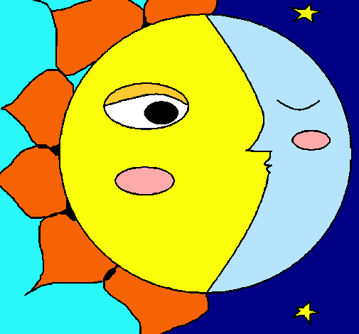 Dibujo Sol y luna 3 pintado por Yolotzin_eyes