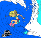 Dibujo Barbie practicando surf pintado por lasulivan