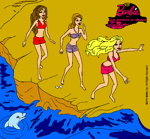 Barbie y sus amigas en la playa