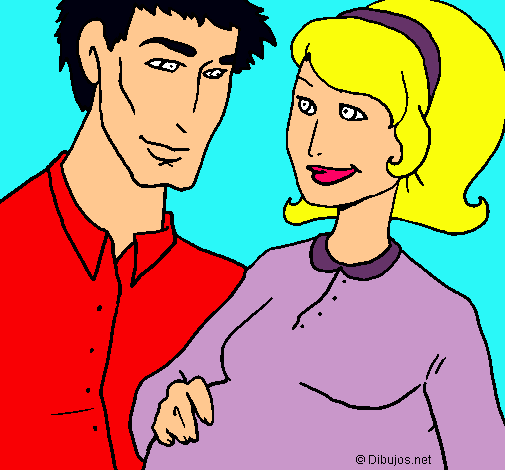 Dibujo Padre y madre pintado por mariagilmenacho