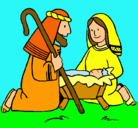 Dibujo Adoran al niño Jesús pintado por andrearodriguez