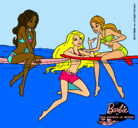 Dibujo Barbie y sus amigas pintado por carol