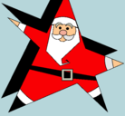 Dibujo Papa Noel en forma de estrella pintado por rimas