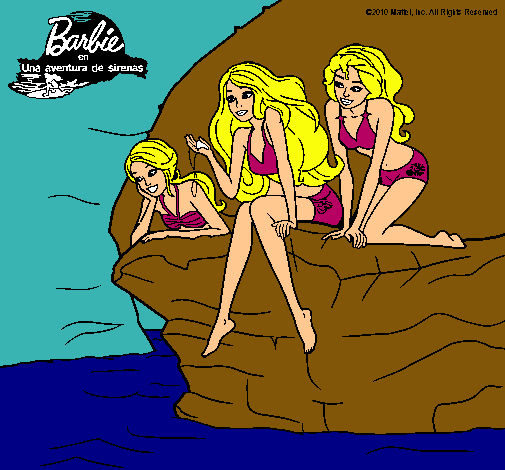 Barbie y sus amigas sentadas