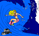 Dibujo Barbie practicando surf pintado por sabrinita