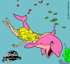 Dibujo Barbie y delfín pintado por lucia1