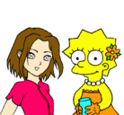 Dibujo Sakura y Lisa pintado por irene12